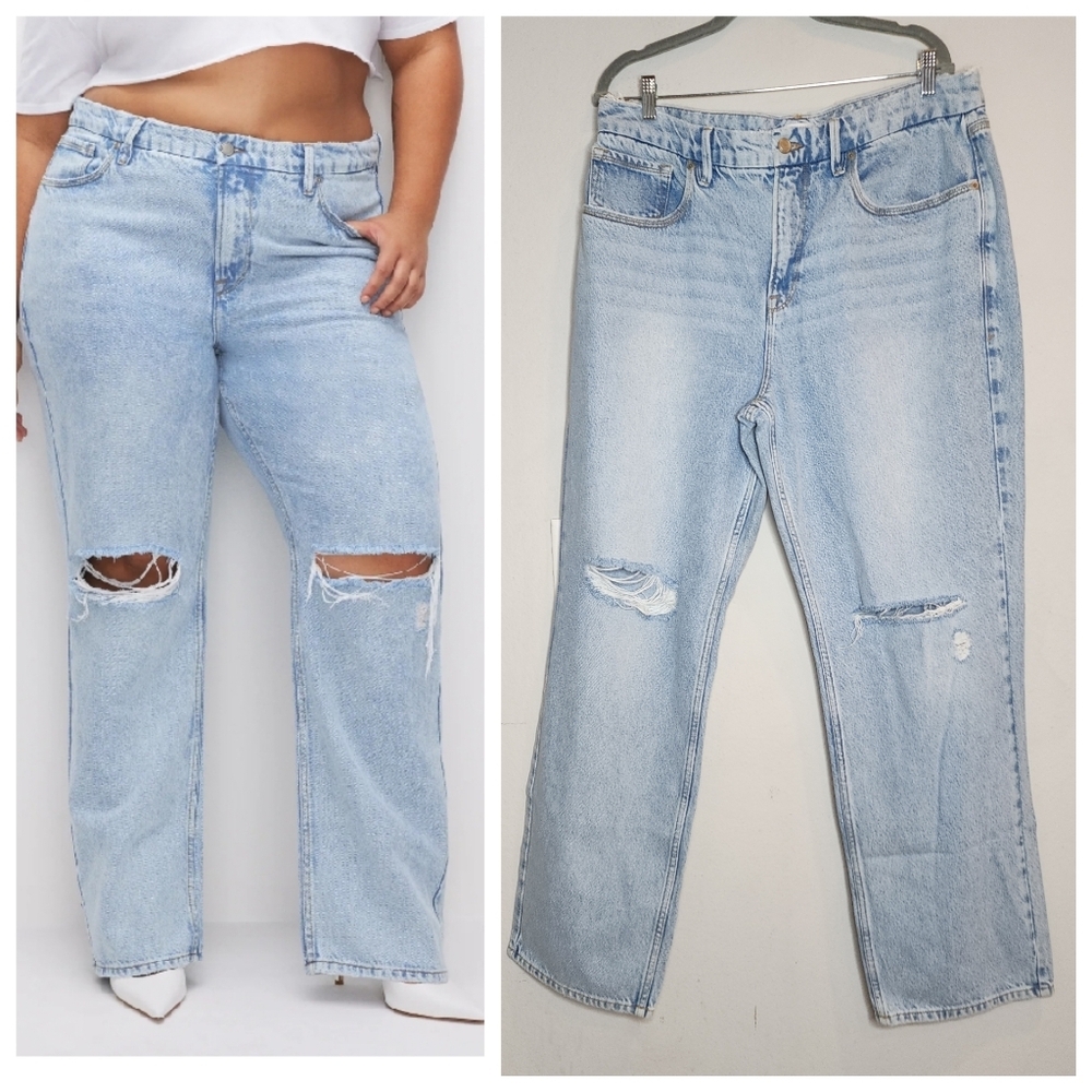Good American Good‎ '90s Jeans Lightwash Rigid Size 15 Like new